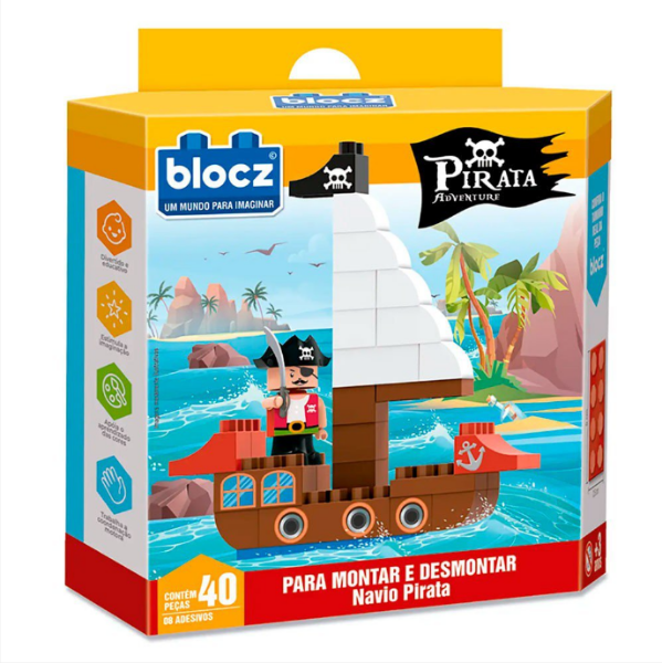 Brinquedo Blocos Navio Pirata - Imagem 3